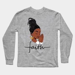 Woman of Faith, Black Woman, locs Long Sleeve T-Shirt